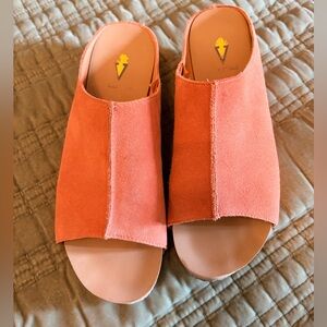 Volatile suede wedge mule slides sz 8